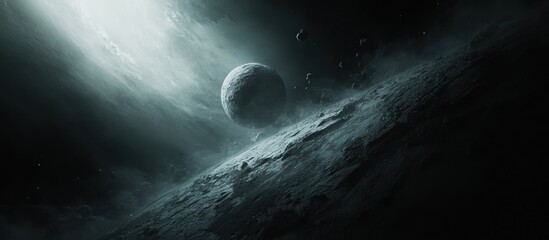 A celestial body in the vast emptiness of space