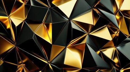 Poster - Abstract Gold and Black Geometric Background