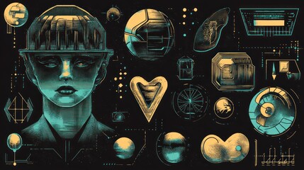 Sticker - Cyberpunk  Style  Illustration