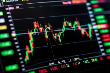 Poster - a profit graph of a stock market indicator. financial analysis of a stock market statistic. a profit