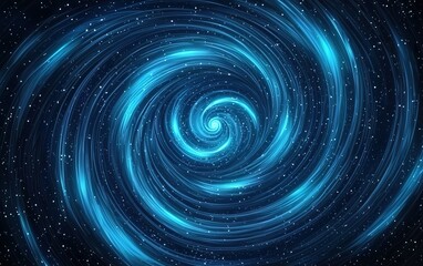 Poster - A swirling blue galaxy with bright stars against a dark background showcasing cosmic beauty and the mysteries of the universe