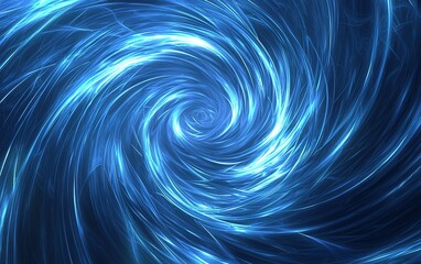 Fototapete - Swirling blue vortex creating a mesmerizing spiral effect in a digital abstract design, showcasing movement and energy
