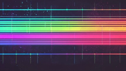 Poster - Vibrant abstract pattern with colorful stripes creating a dynamic visual effect against a dark background