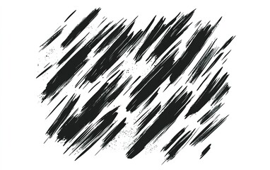 Poster - Abstract black brush strokes on a white background, suitable for artistic design or creative projects
