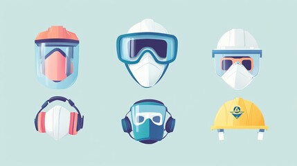 Vector illustration of personal protective equipment (PPE) for workplace safety