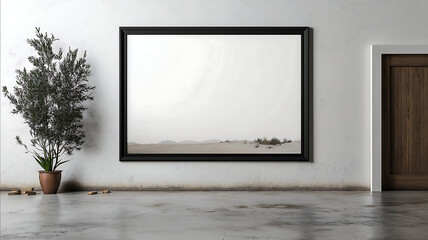 black wood frame photography mockup