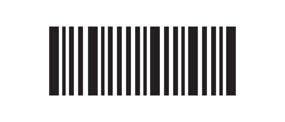 barcode icon. flat style bar code vector on white background. vector illustration.