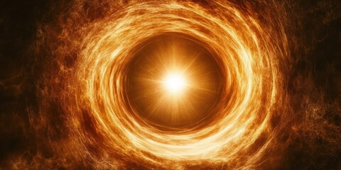 Wall Mural - A bright light shines through a fiery swirling vortex.