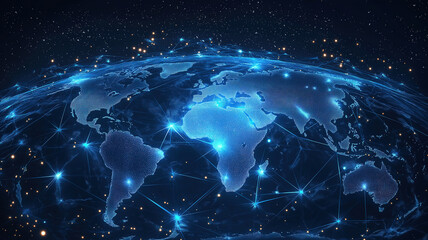 Poster - Elegant map grid design showcasing global connections across the planet Earth