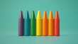 © ZeeZaa - A row of crayons are lined up in a rainbow pattern