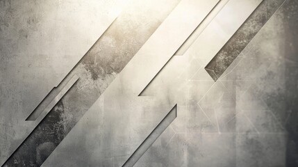Poster - Geometric shapes creating a dynamic and modern composition on a grunge concrete background, blending industrial and futuristic aesthetics with subtle light effects enhancing depth and texture