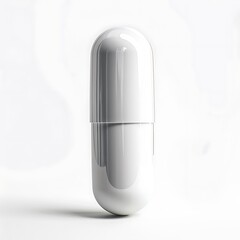 Wall Mural - White pill isolated on white background