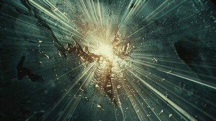 Central Luminescence: A Visual Representation of Light Rays Spreading Outward