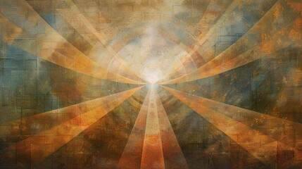 Ethereal Glow: Light Rays Expanding in All Directions from a Central Core