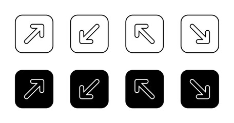 Poster - Upward rightward, downward leftward, upward leftward, and downward rightward icon on square background