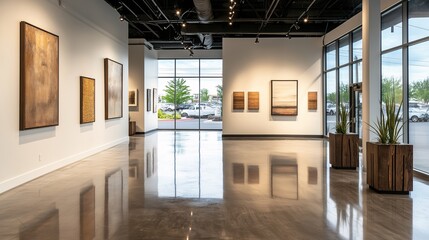 Poster - Modern Art Showroom with Bright Natural Light