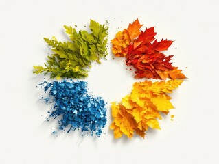 Poster - Colorful Autumn Leaves Circle.