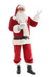 © Pixel-Shot - Confused Santa Claus with tablet computer on white background