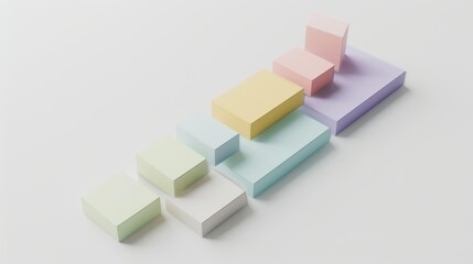 Wall Mural - pastel-colored square blocks stacked in a diagonal pattern