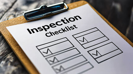 Poster - Inspection checklist on clipboard, ready for use in various tasks