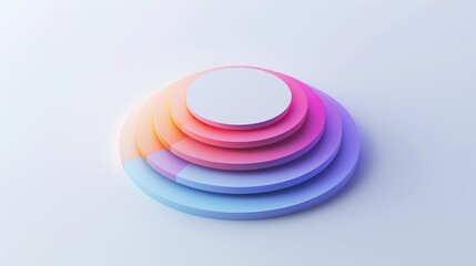 Wall Mural - stacked pastel circles on a white background