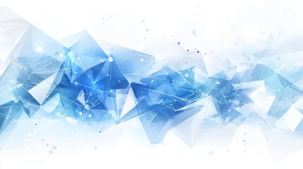 Poster - Abstract Blue Geometric Illustration with Plexus Design