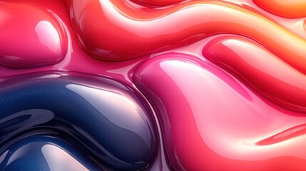Poster - The composition displays a mesmerizing blend of vibrant colors, gracefully flowing and merging into one another. The glossy surface adds depth and dimension to the visual appeal