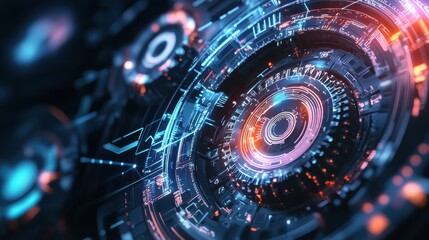Poster - Abstract Futuristic Vector Illustration of Technology Design