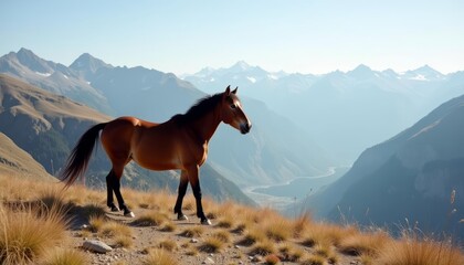 Canvas Print -  Wild beauty  A majestic horse in the heart of nature