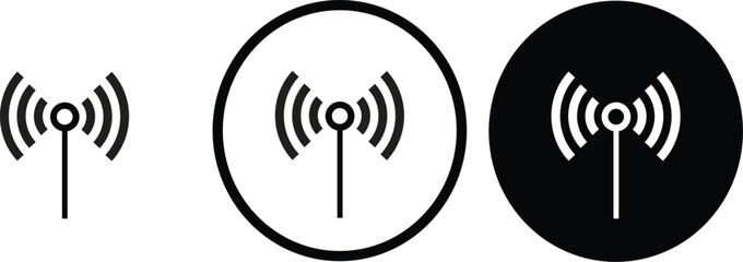 icon wifi black outline for web site design 
and mobile dark mode apps 
Vector illustration on a white background