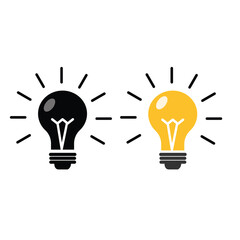 Poster - Lightbulb icon symbol on white background.