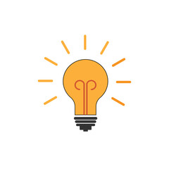 Poster - Light bulb icon. Energy and thinking symbol. Creative idea and inspiration concept. Isolated vector illustration on white background.