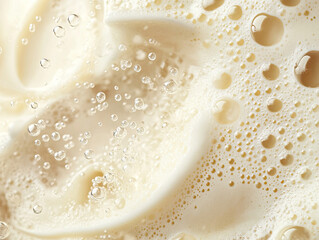 Wall Mural - creamy foam bubbles create delightful texture, showcasing refreshing essence of cold beverage. effer