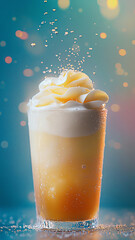 Wall Mural - cream soda topped with foam, sparkling bubbles, and refreshing look, perfect for summer enjoyment. t
