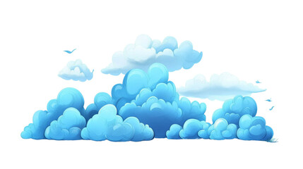 Poster - Realistic Blue Fluffy Clouds Isolated. png