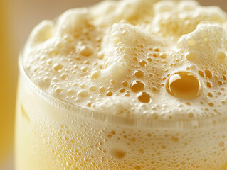 Wall Mural - creamy foam bubbles rise above refreshing ice cold cream soda, creating delightful and inviting appe