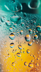 Wall Mural - refreshing ice cold soda with foam bubbles creates vibrant visual experience. bubbles rise through l