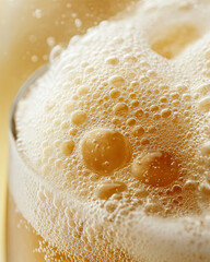 Wall Mural - cream soda with bright foam bubbles creates refreshing and inviting atmosphere, perfect for enjoying