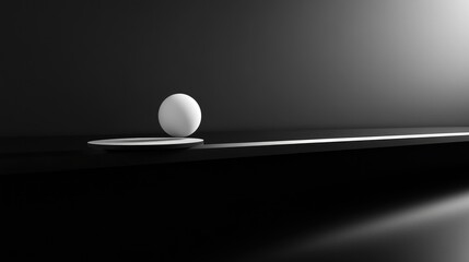 Poster - balancing ball on edge of minimalist surface