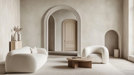 Poster - Serene Uncluttered Living Room Interior Design