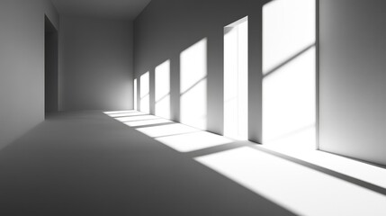 Poster - Light Beams Through Doors in Minimalist Interior