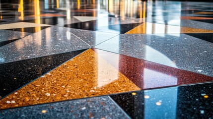 Poster - Polished Terrazzo Flooring Close-Up Detail