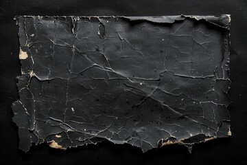 Poster - The aged paper cardboard card displays visible wear and tear, highlighting its empty surface and cracked texture against a dark background. Generative AI