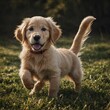 © Muhammad - A playful golden retriever puppy with a wagging tail and a curious look.
