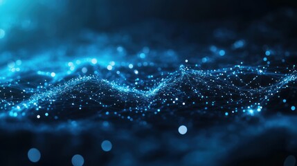 Poster - Abstract Digital Landscape -  Blue Network