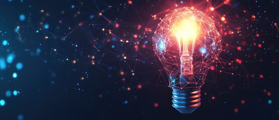 Poster - Glowing Lightbulb of Ideas