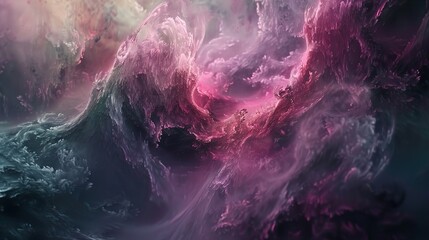 Wall Mural - abstract cosmic landscape: swirling nebula in vibrant hues