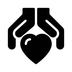 Sticker - Heart Hands glyph icon