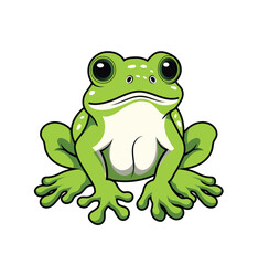 frog green cartoon vector isolated