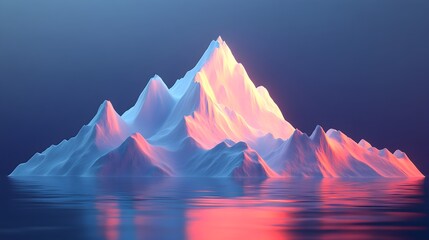 Poster - Abstract Mountain Range Reflection in Water